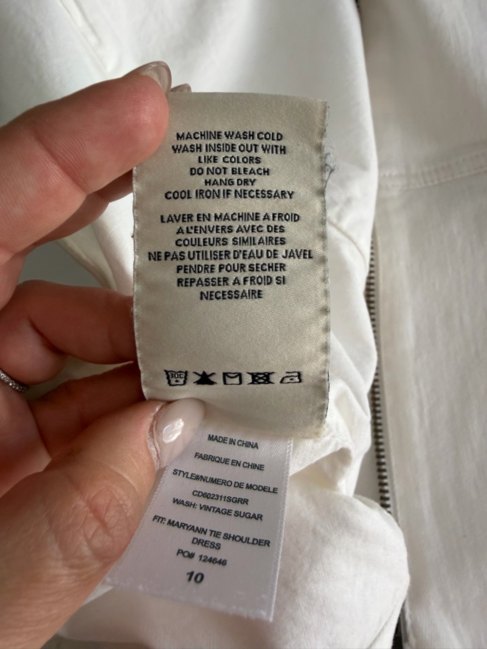 Alice + Olivia Jeans "Maryann" White Sugar Denim Square Neck Mini Dress *Altered - Picture 15 of 17